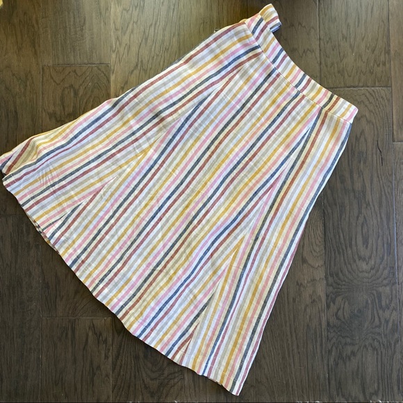 Boden linen wrap skirt in stripe - Picture 3 of 6